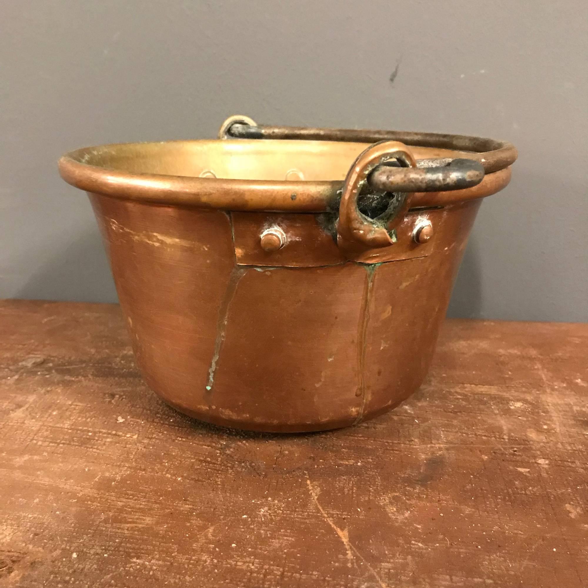 French Small Copper Bucket For Sale