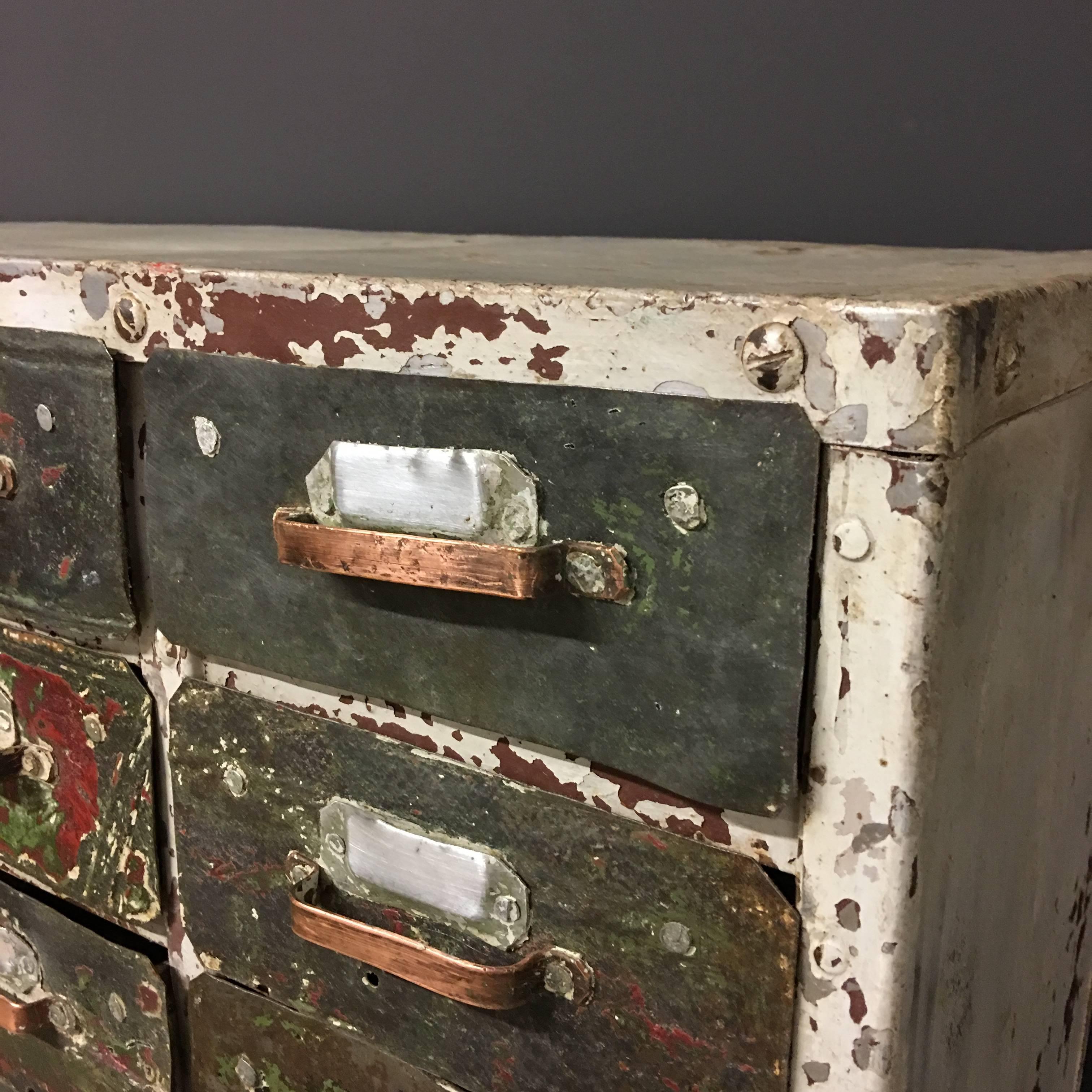 French Industrial 36-Drawer Cabinet In Distressed Condition In Ulft, Gelderland