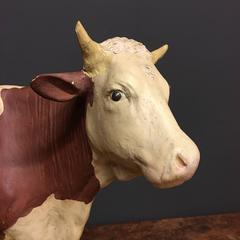 Vintage Plaster Butcher Presentation Cow, Germany, 1930s