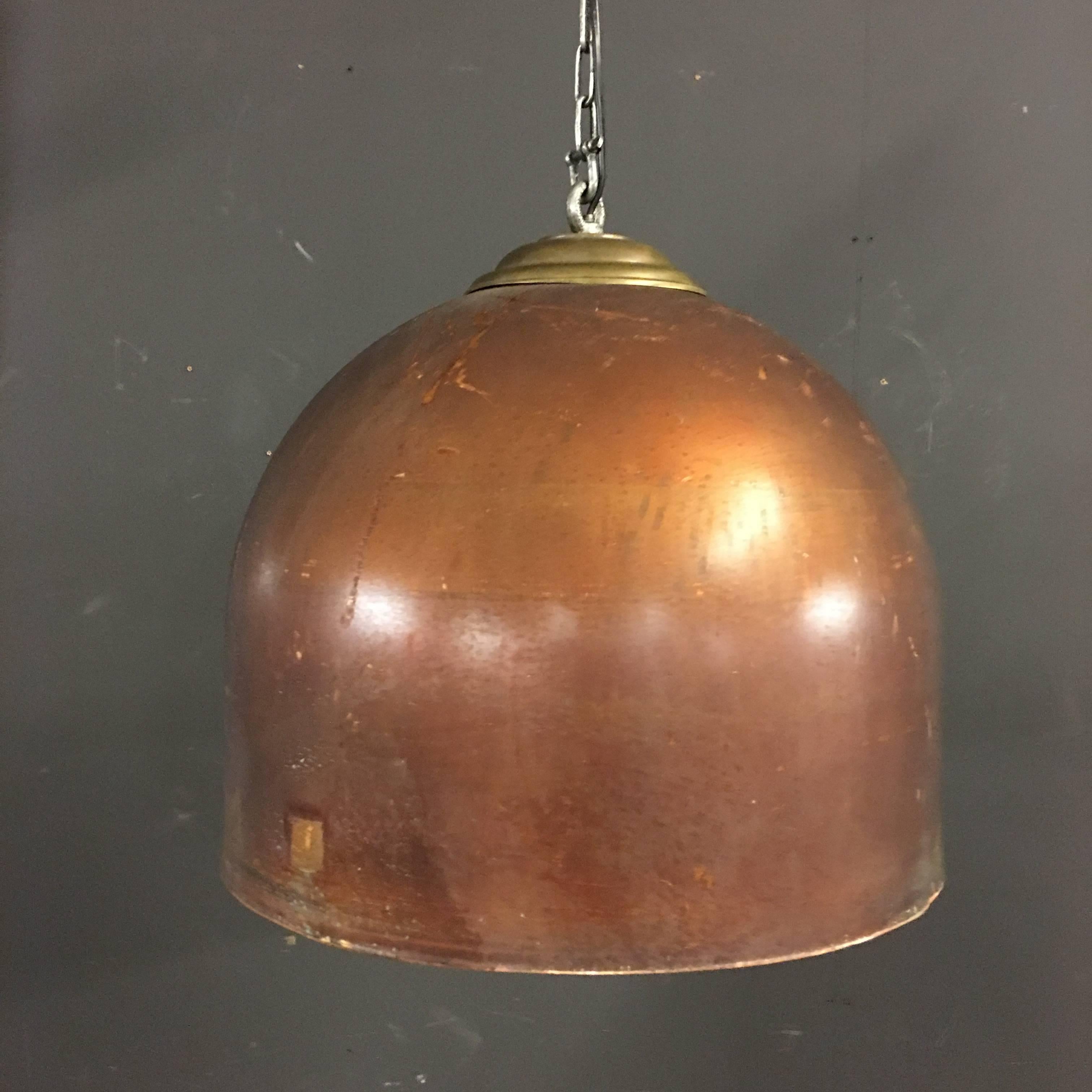Industrial Pair of Copper Pendant Lights In Good Condition In Ulft, Gelderland