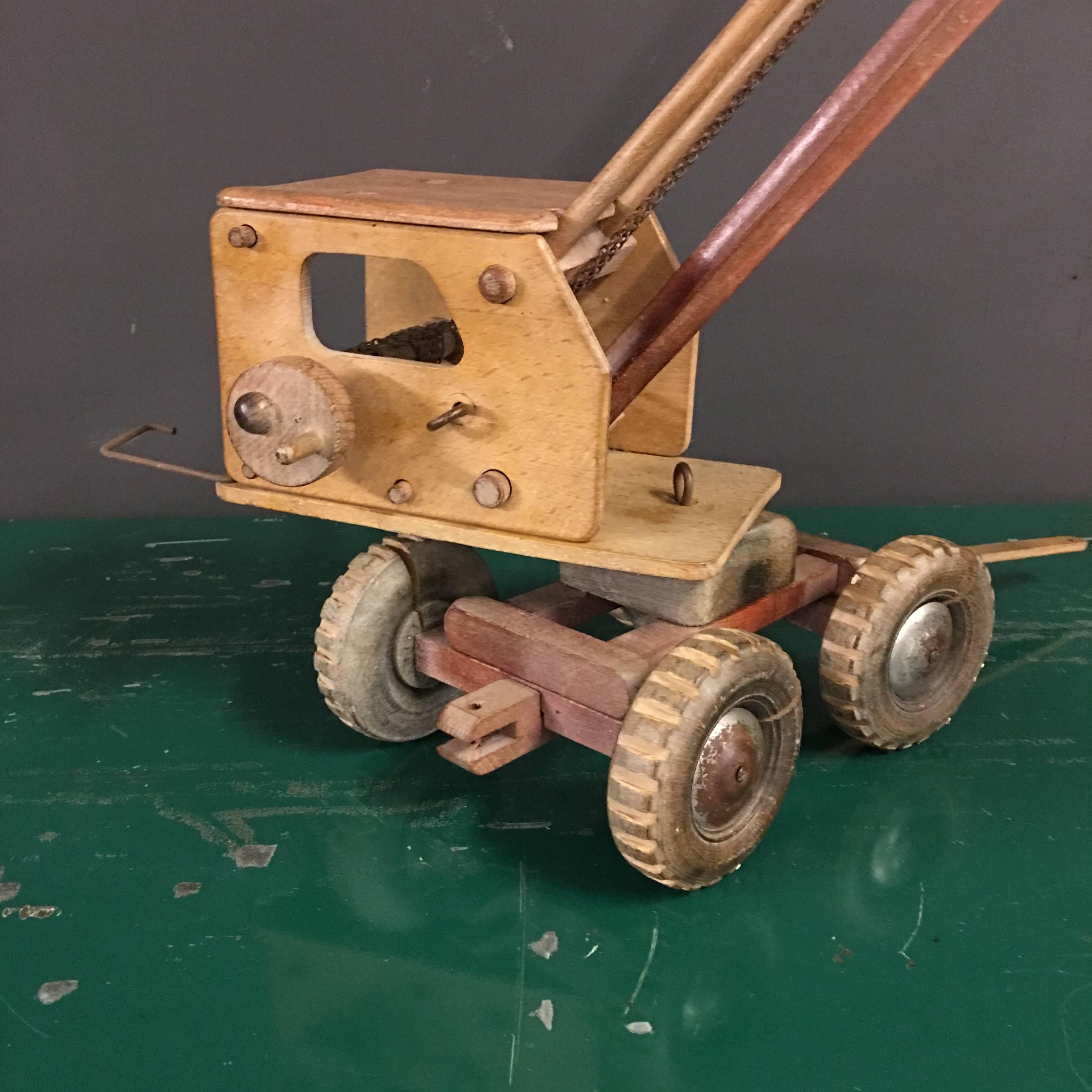 wooden toy crane