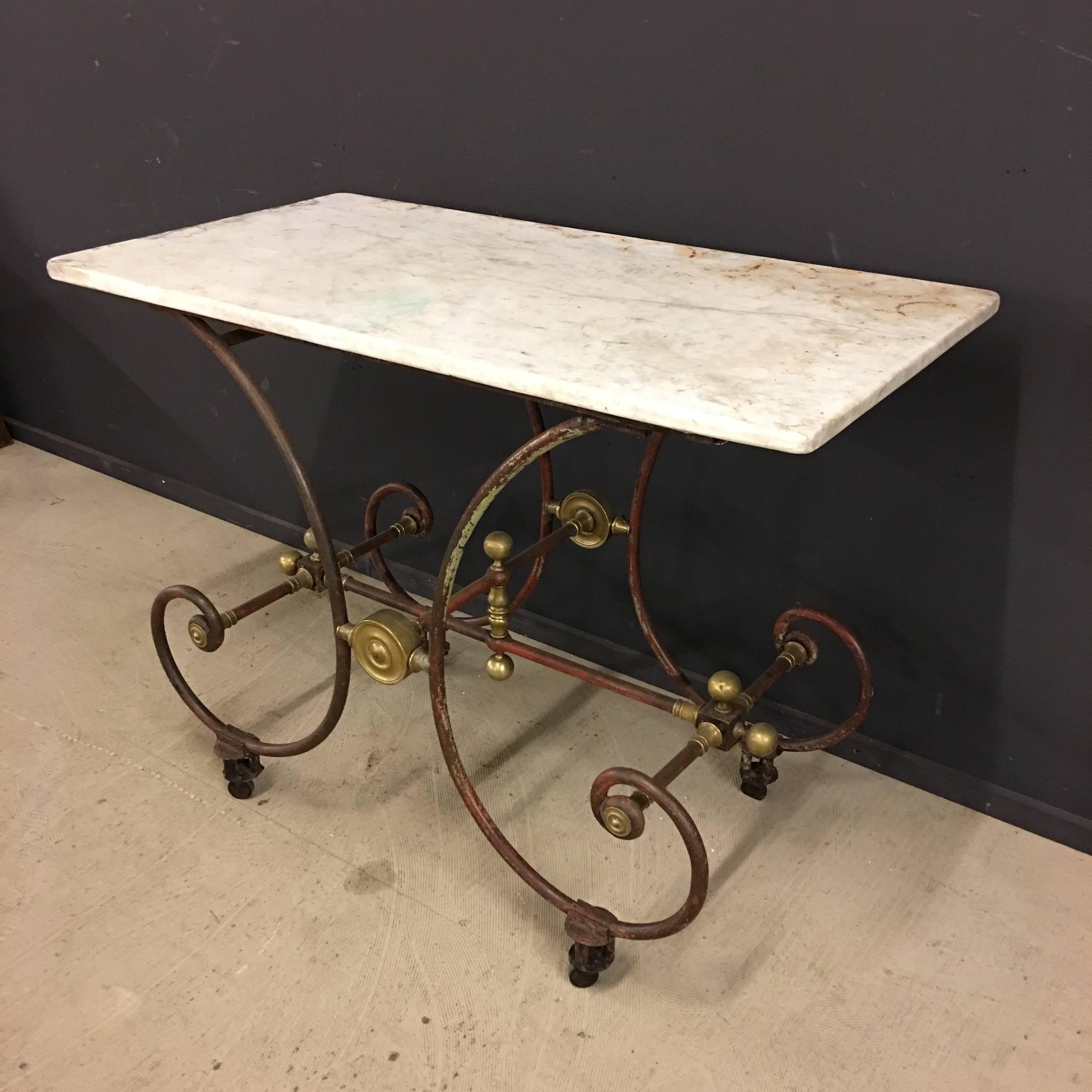 Antique French Butchers Table by J. Mareschal, 19th Century In Good Condition In Ulft, Gelderland