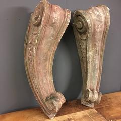 Antique Paper Mâché Consoles, France, 1920s