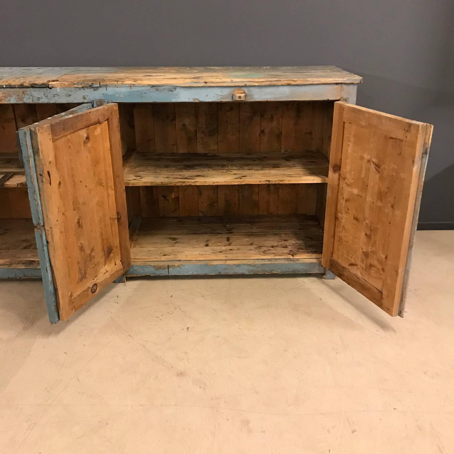 Industrial Workshop Cabinet with Great Patina For Sale 3