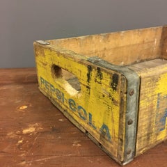 Vintage USA Pepsi Crate Yellow Blue