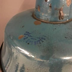 Petrol Blue Enamel Factory Pendant Light