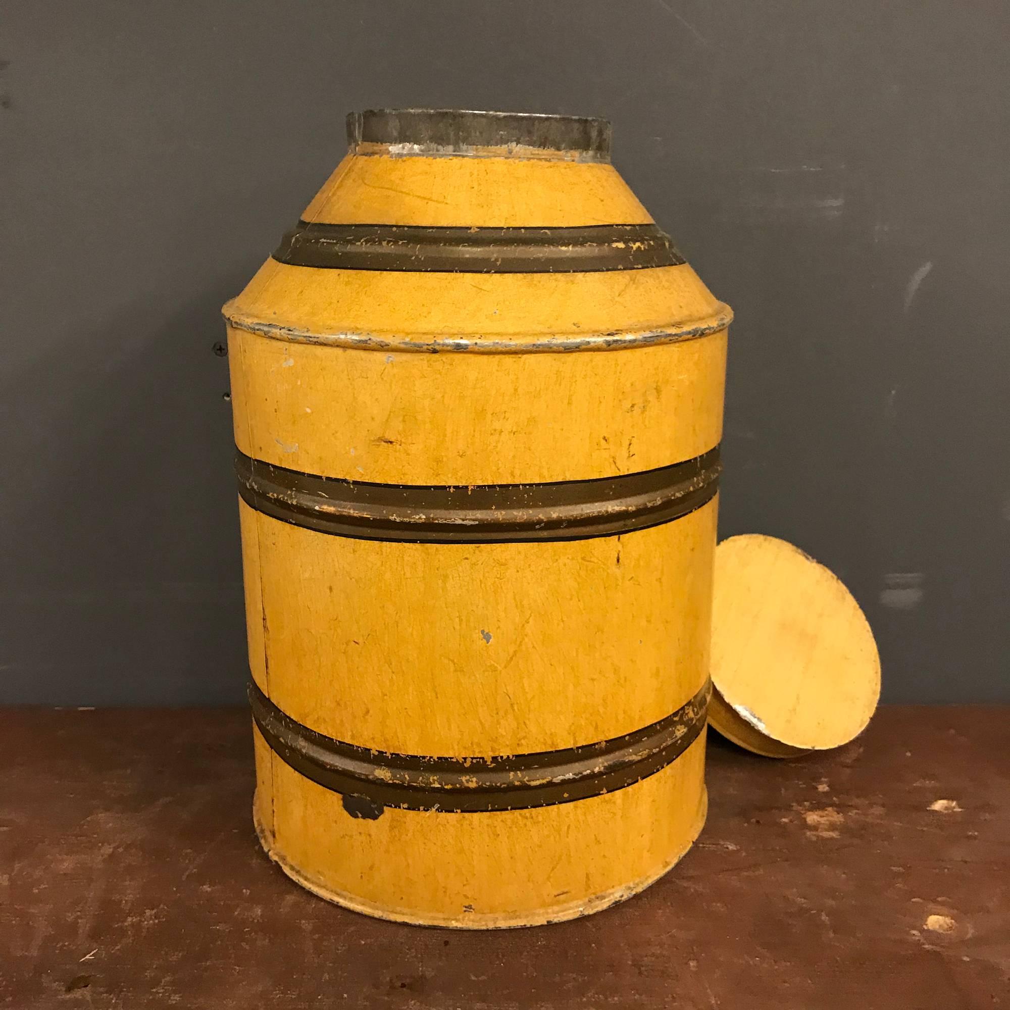 20th Century Vintage Yellow Coffee Bean Can For Sale
