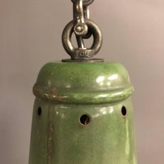 Green Enamel Factory Pendant Light