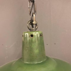 Green Enamel Factory Pendant Light