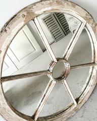 Round Window Frame Mirror with Original Paint