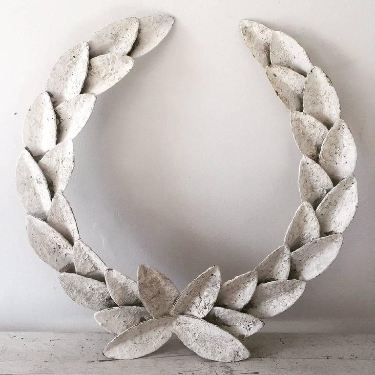 Large Decorative Metal Laurel Wreath at 1stDibs