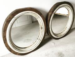 Pair of Large 19th Century Architectural Window Frame Mirrors
