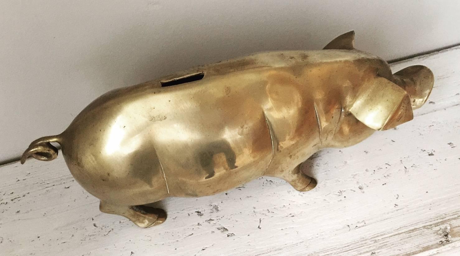 brass pig money box