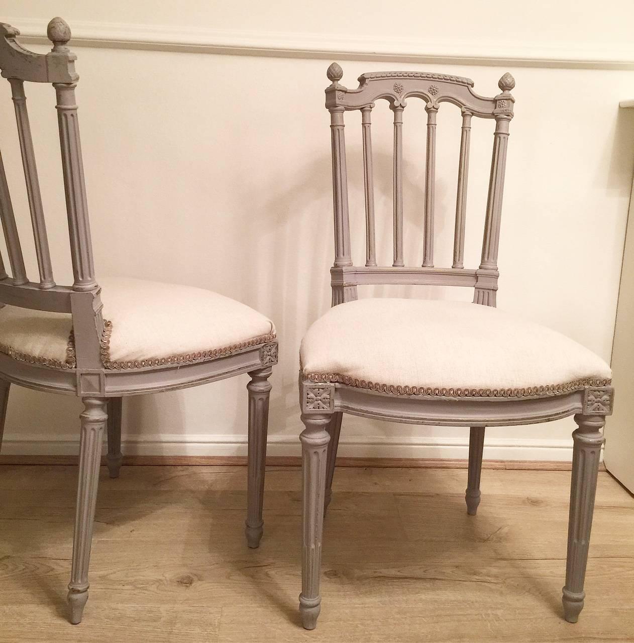 Carved Pair of 19th Century French Chairs