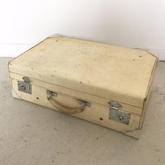 Vintage vellum luggage suitcase trunk