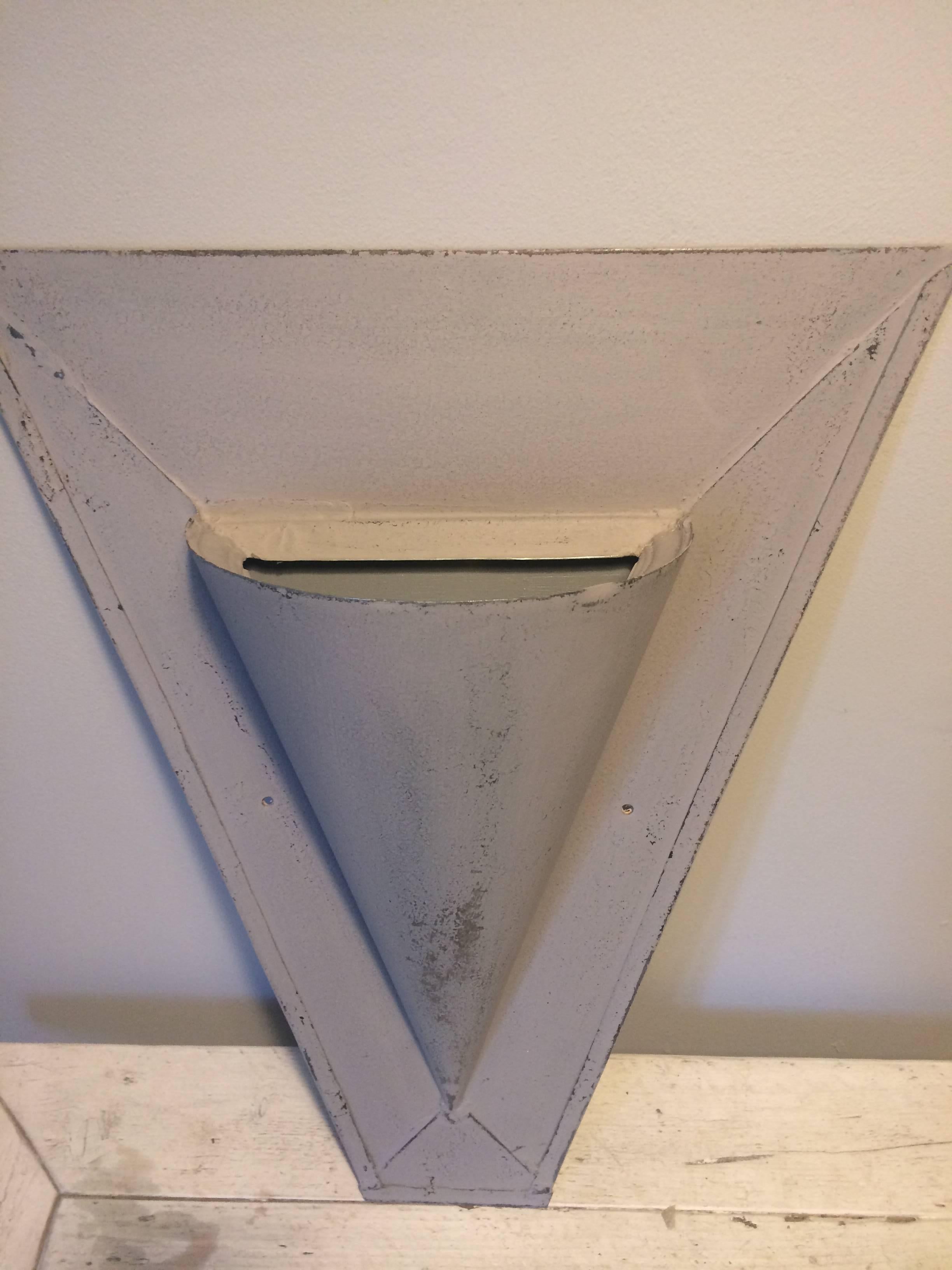 Vintage French Zinc Galvanized Architectural Roof Vent Converted to Uprights In Excellent Condition For Sale In Hartlepool, GB
