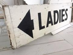 Vintage Country Fair Carnival Ladies Washroom Bathroom Toilet Sign