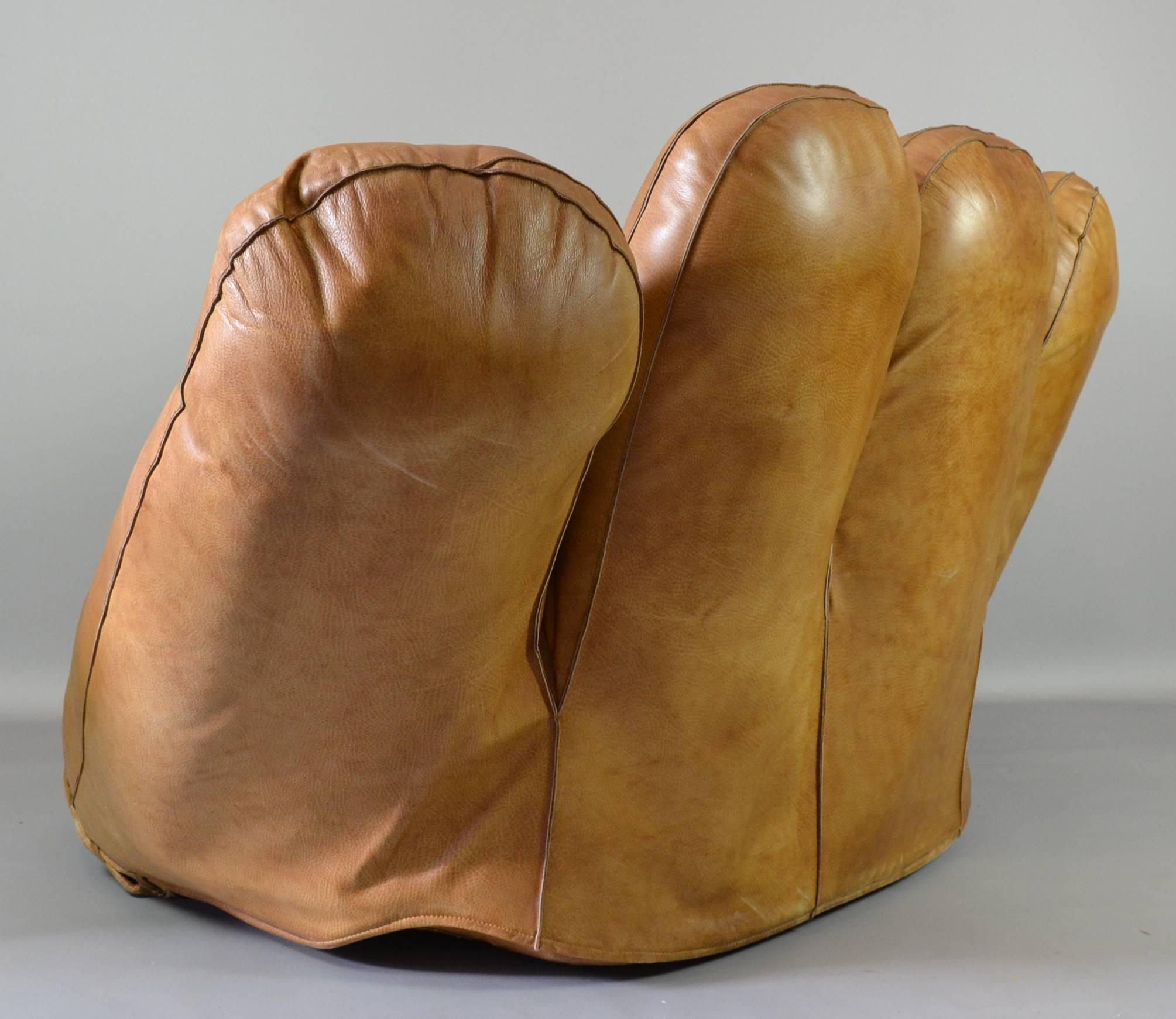leather baseball glove chair