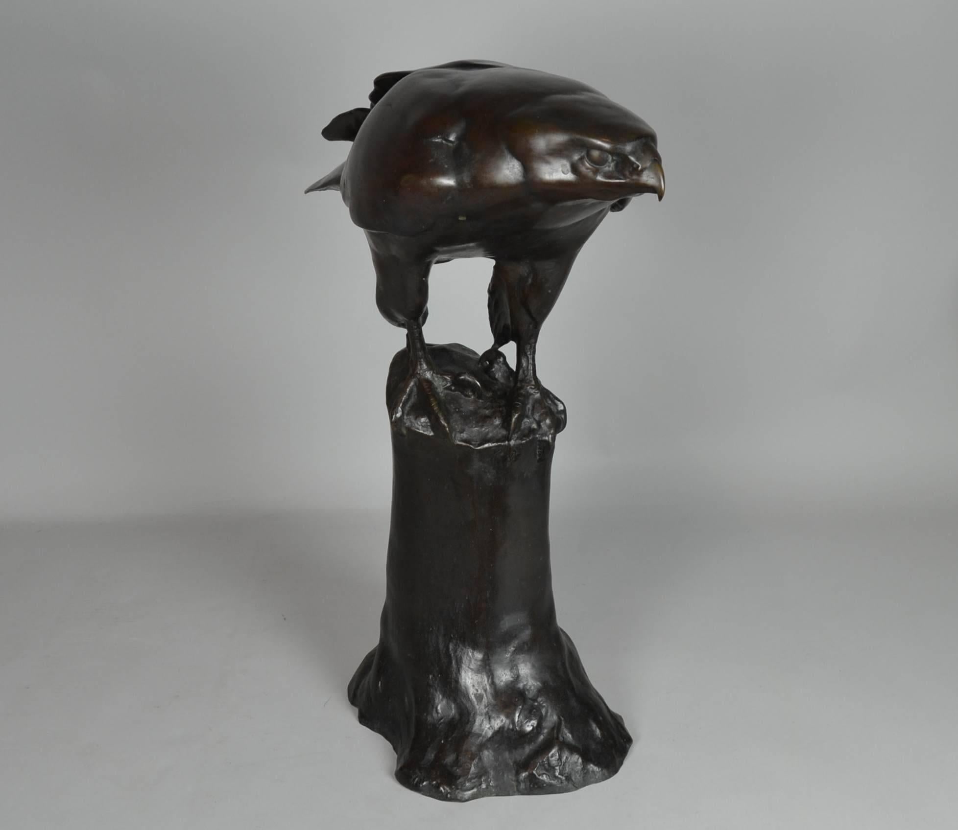 Erstellt von Willy Zügel (1876-1950), produziert von V.A. Brandstetter, München, Deutschland.
Bronze signiert vom Künstler Willy Zügel und der Gießerei V.A. Brandstetter, München.
Willy Zügel ist einer der besten deutschen Tierbildhauer. 
Er