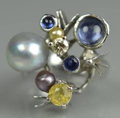 Rare Ring in White Gold by Klaus Neubauer, 1971