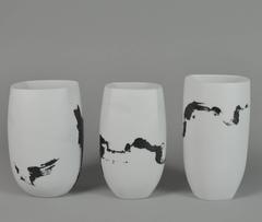 Karin Bablok Germany Three Handmade Porcelain Vases