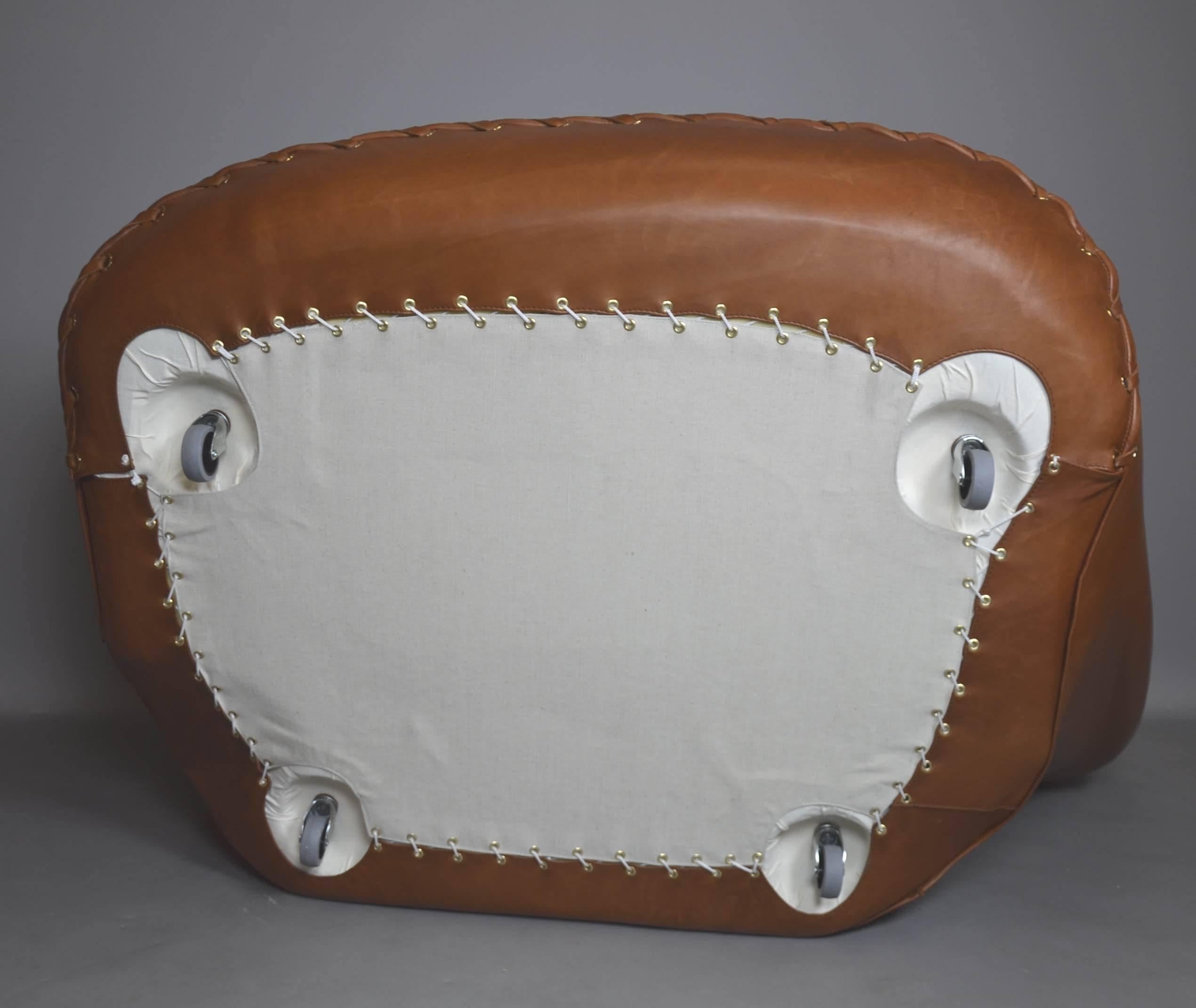 Joe Baseball Glove Lounge Chair in Anilin Leather For Sale 4