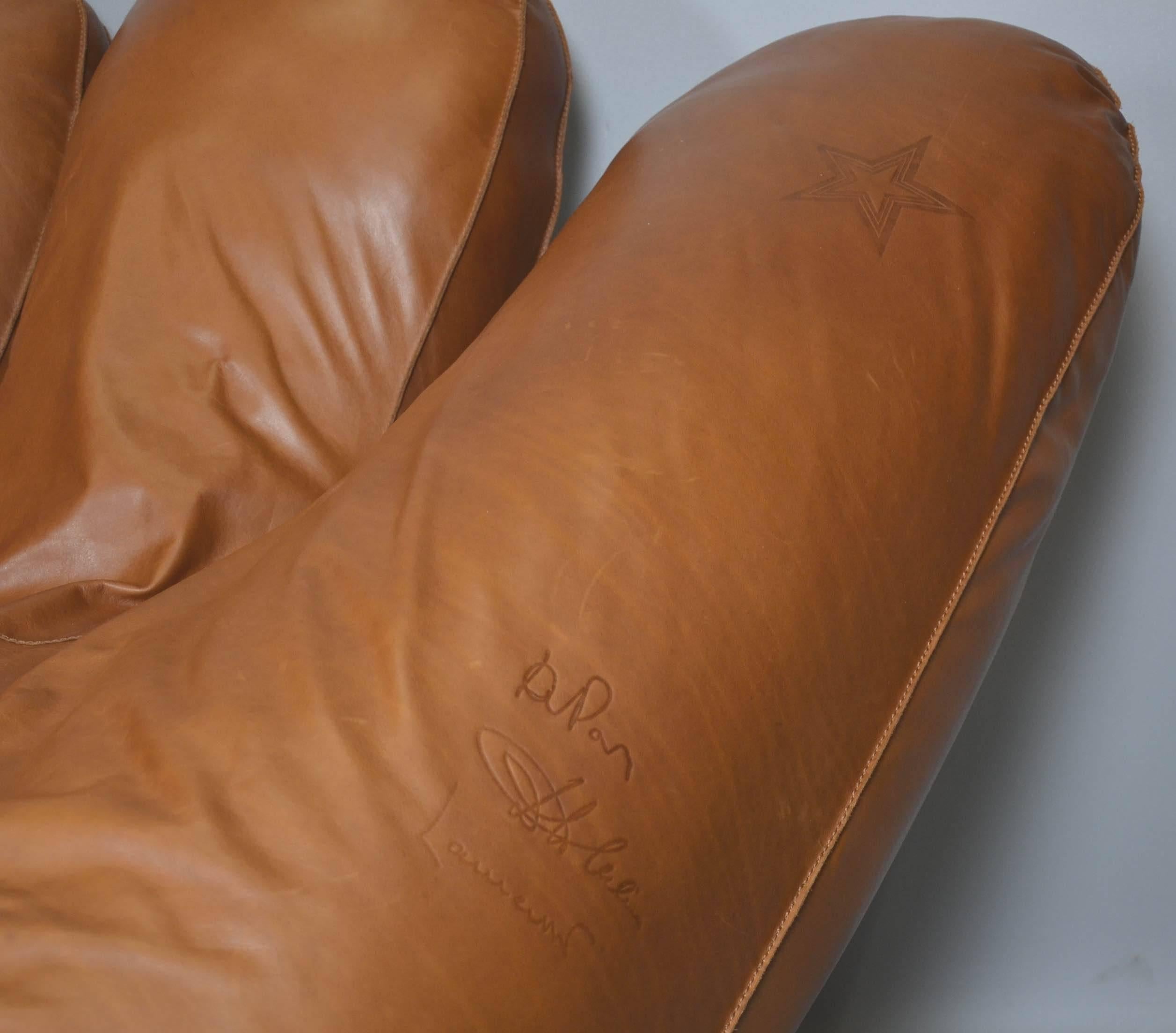 Joe Baseball Glove Lounge Chair in Anilin Leather For Sale 2