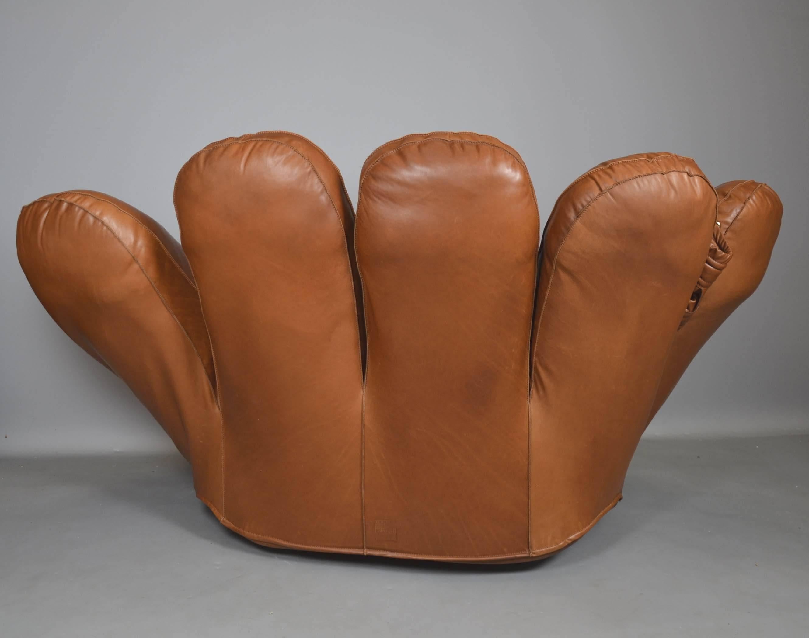 Mid-20th Century Joe Baseball Glove Lounge Chair in Anilin Leather For Sale