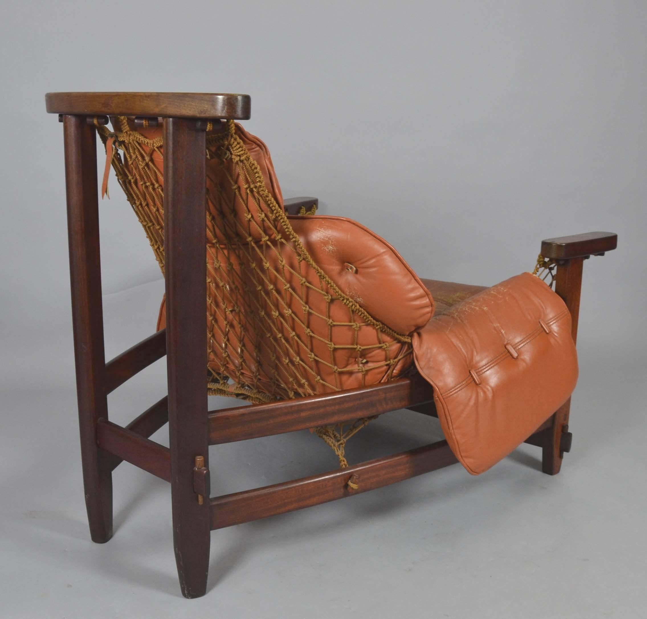 Jean Gillon Captain's Chair and Ottomane For Sale 2