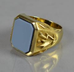 German Art Deco Gold Signet Ring
