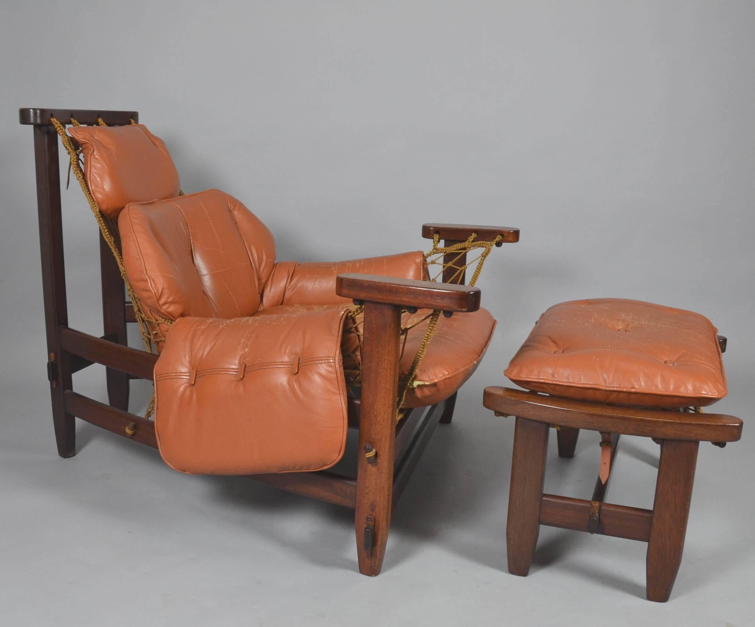 Jean Gillon Captain's Chair and Ottomane For Sale 3