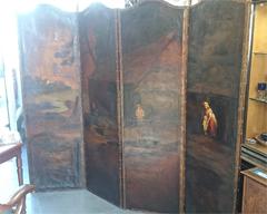 19th Century Painted Screen