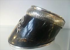 19th Century, Silver Plated, Horse Hoof Inkwell