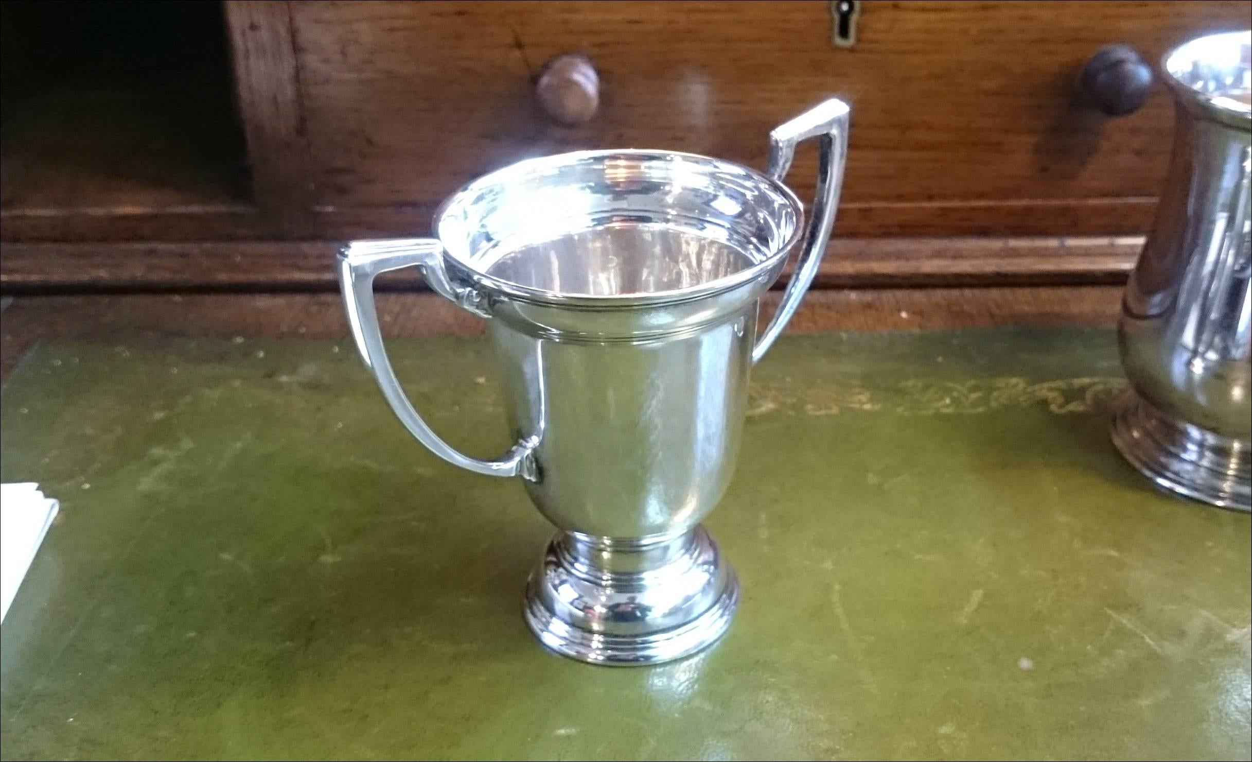English Sterling Silver Trophy, Made by Harrods, London, circa 1932 For Sale
