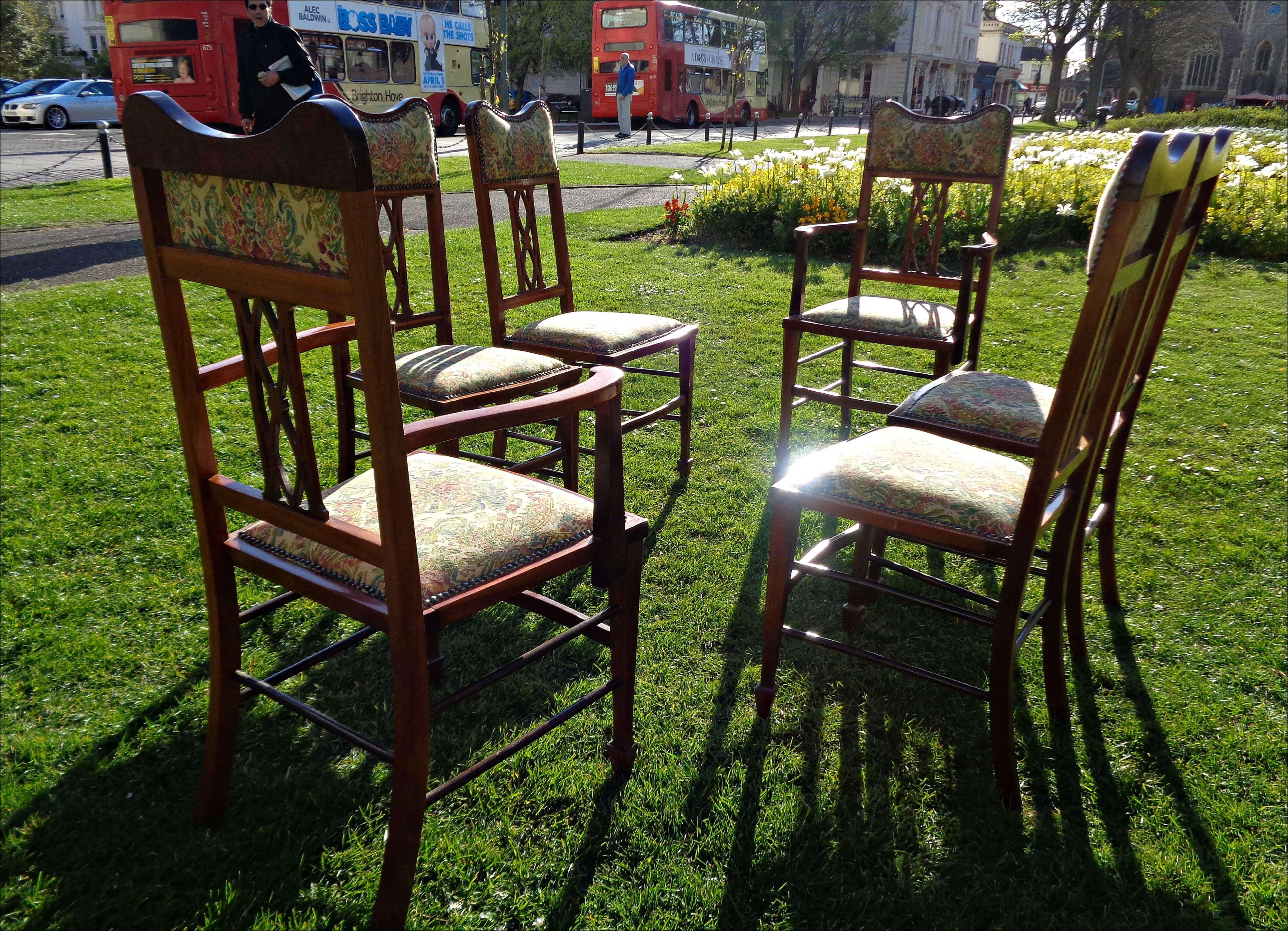 20th Century Beautiful Set of Six Edwardian Dining Chairs For Sale
