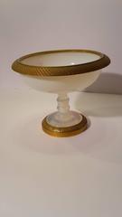 Bowl in Opaline Glass and Gilt Bronze Edge