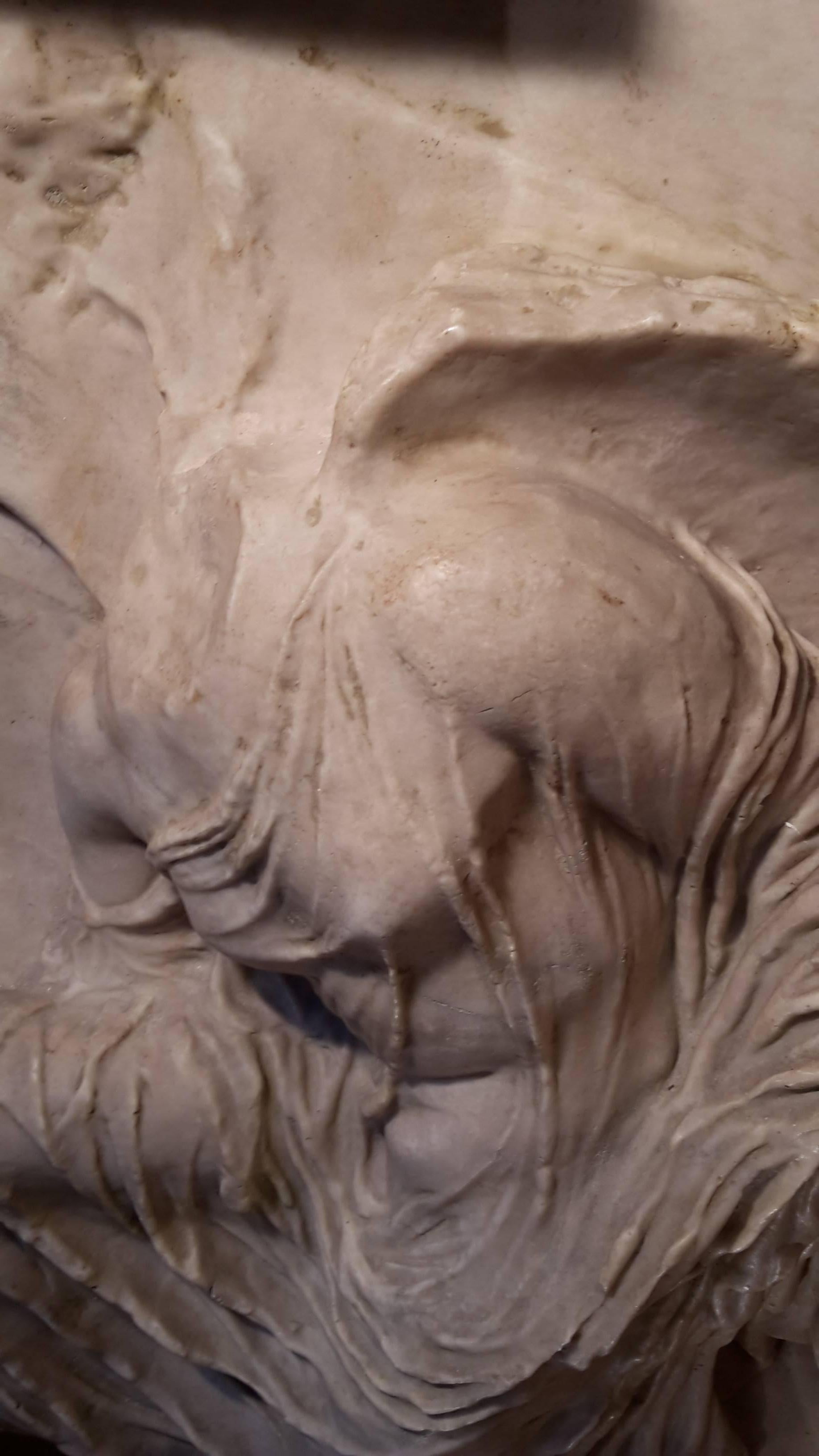 Cast in marble dust, contemporary, depicting the Nike located on the Acropolis of the Temple of Athena (Greece, Athens). 
For those who love History and the ancient, this cast is that Greece was in antiquity: the greatest example of Art. 
Very