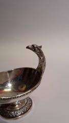 Silver Serve Bowl with Eagle Head