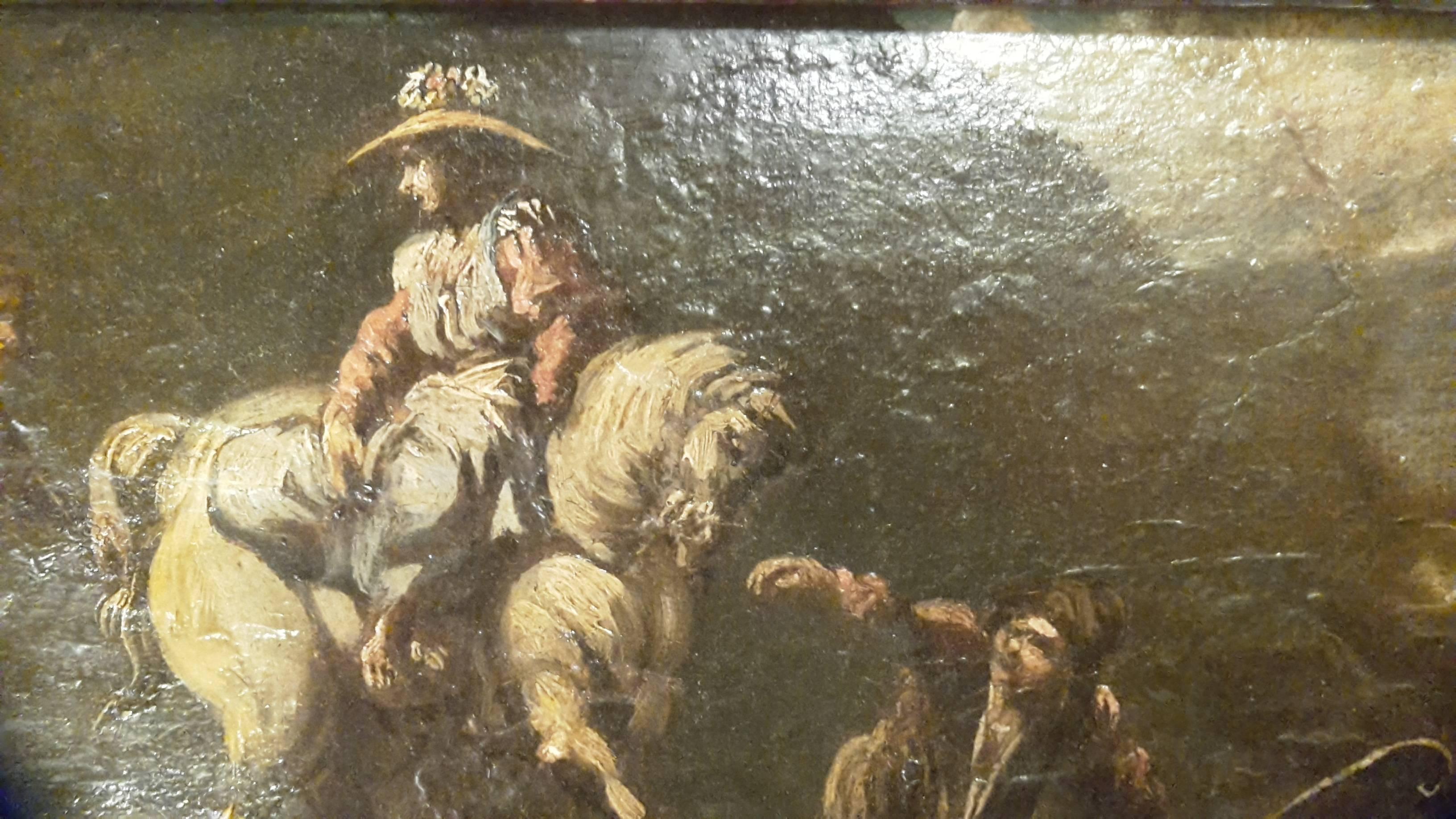 Italian Oil Painting on Board Depicting 