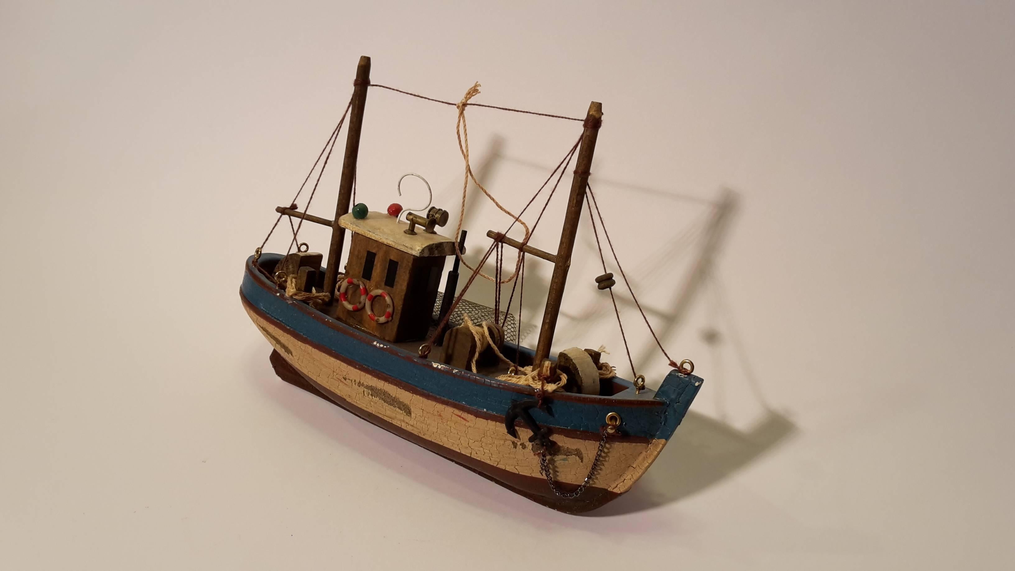 Italian Sculpture of a Fishing Vessel For Sale