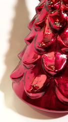 Sculpture of Christmas Tree in Red Glass