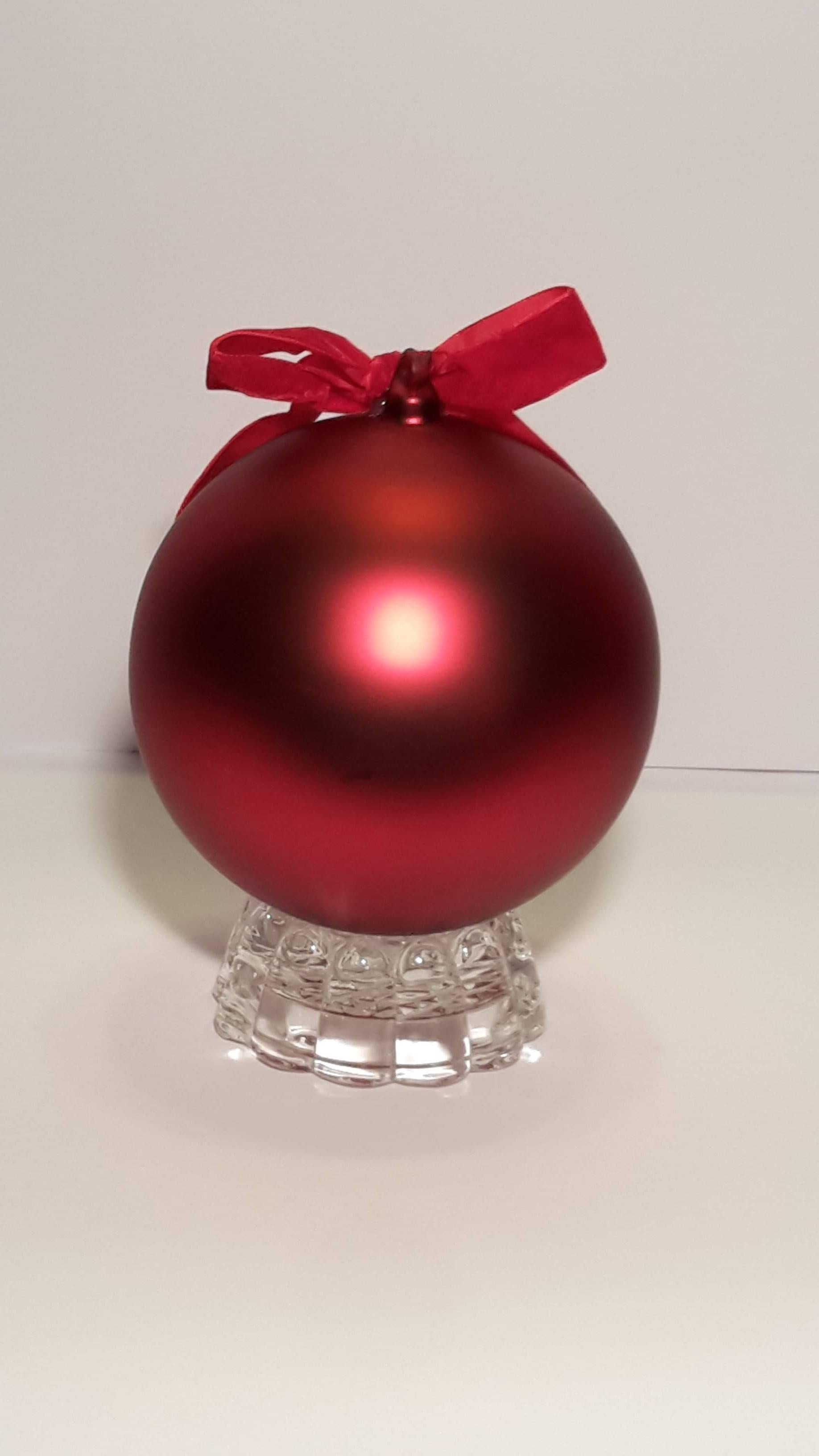 Painted Christmas Ball with Wreath Decoration For Sale