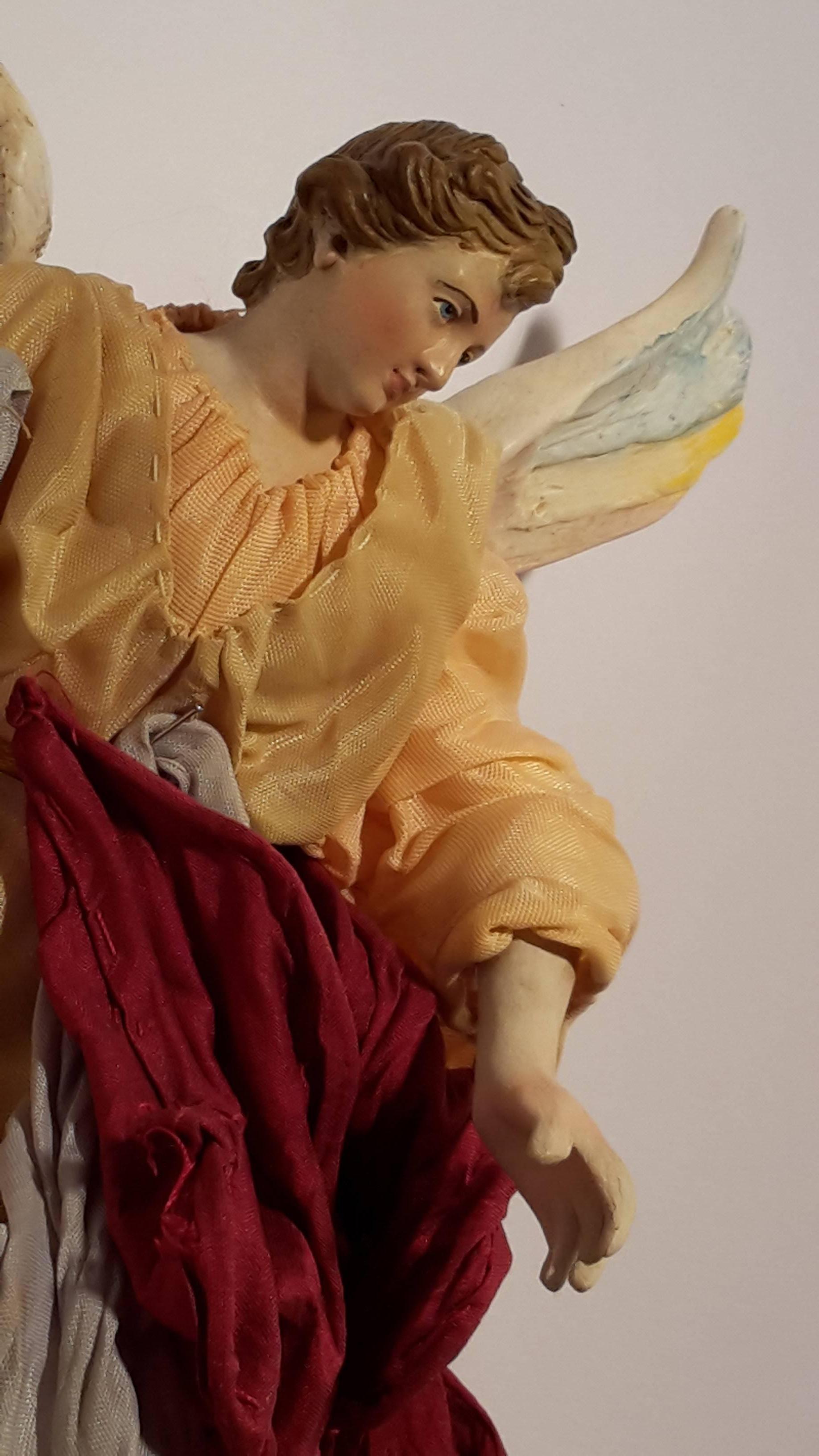 Painted Contemporary Angel Inspired by Neapolitan Baroque 