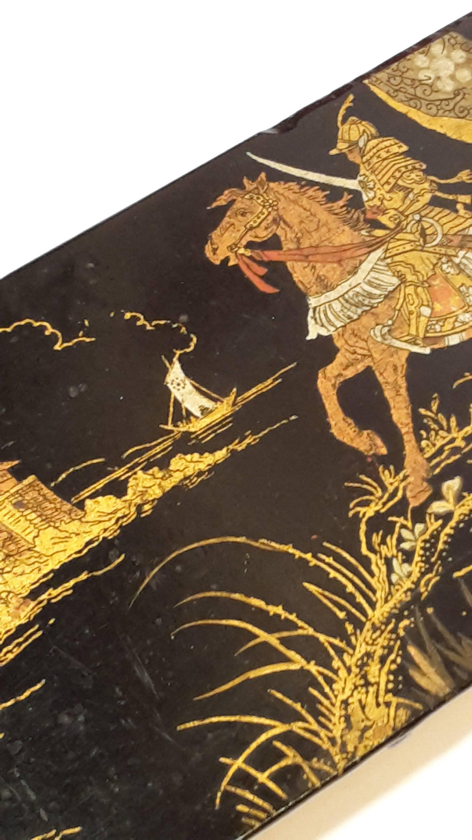 Chinoiserie Nibs Box Depicting a Battle For Sale 1