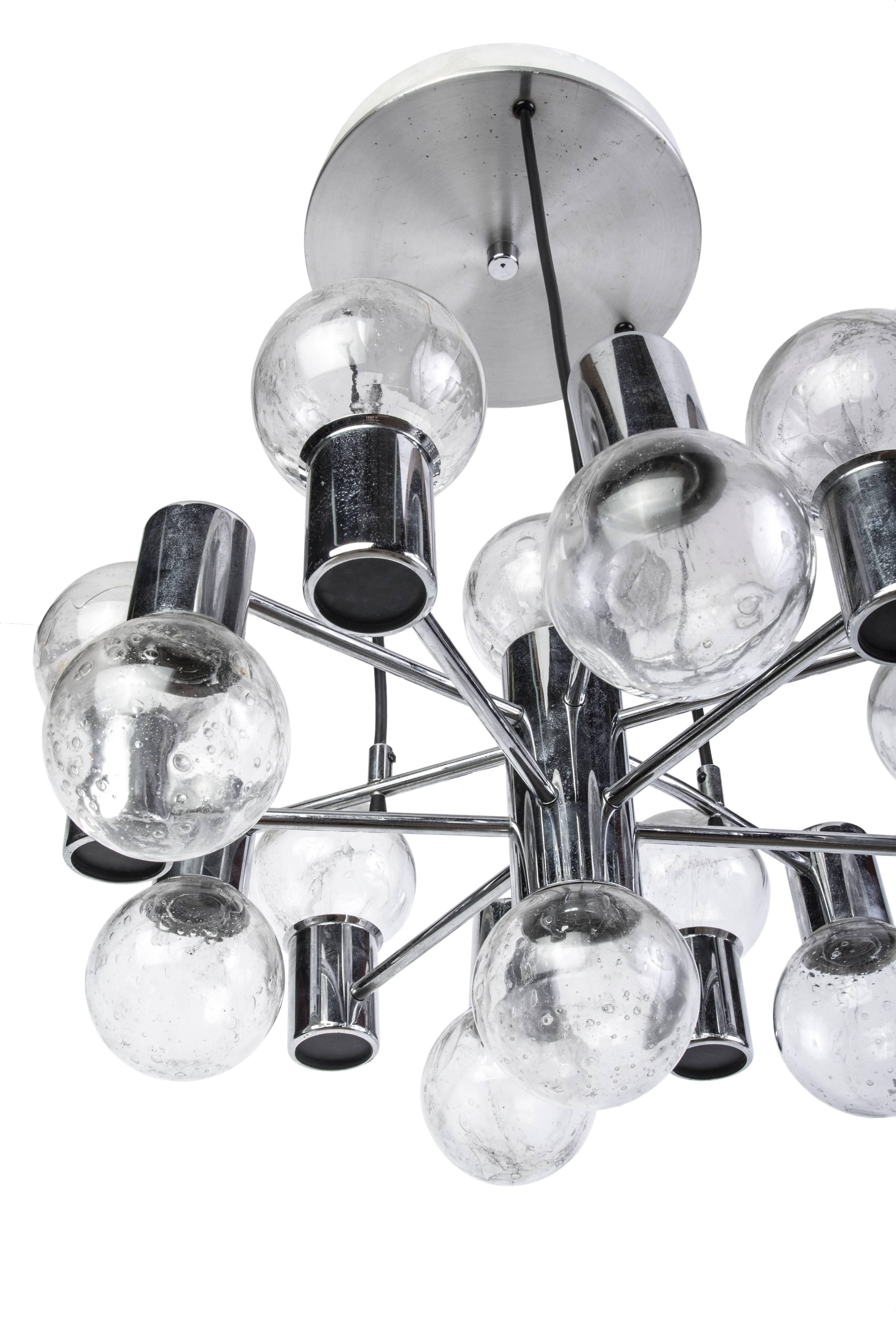 German Stunning Mid-Century Modernist Chandelier by Doria For Sale