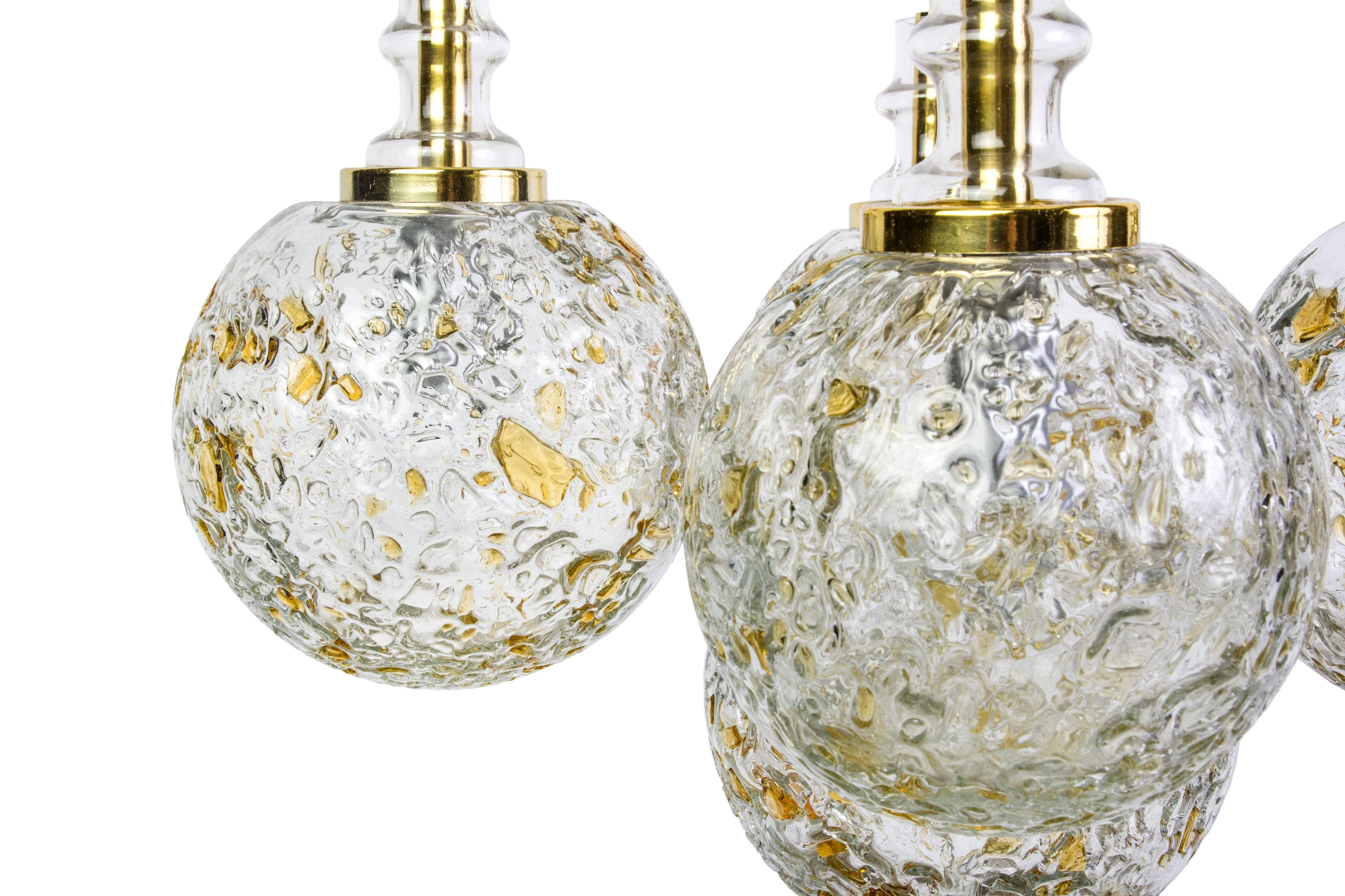 German Superb Glass Balls Ceiling Pendant by Doria For Sale