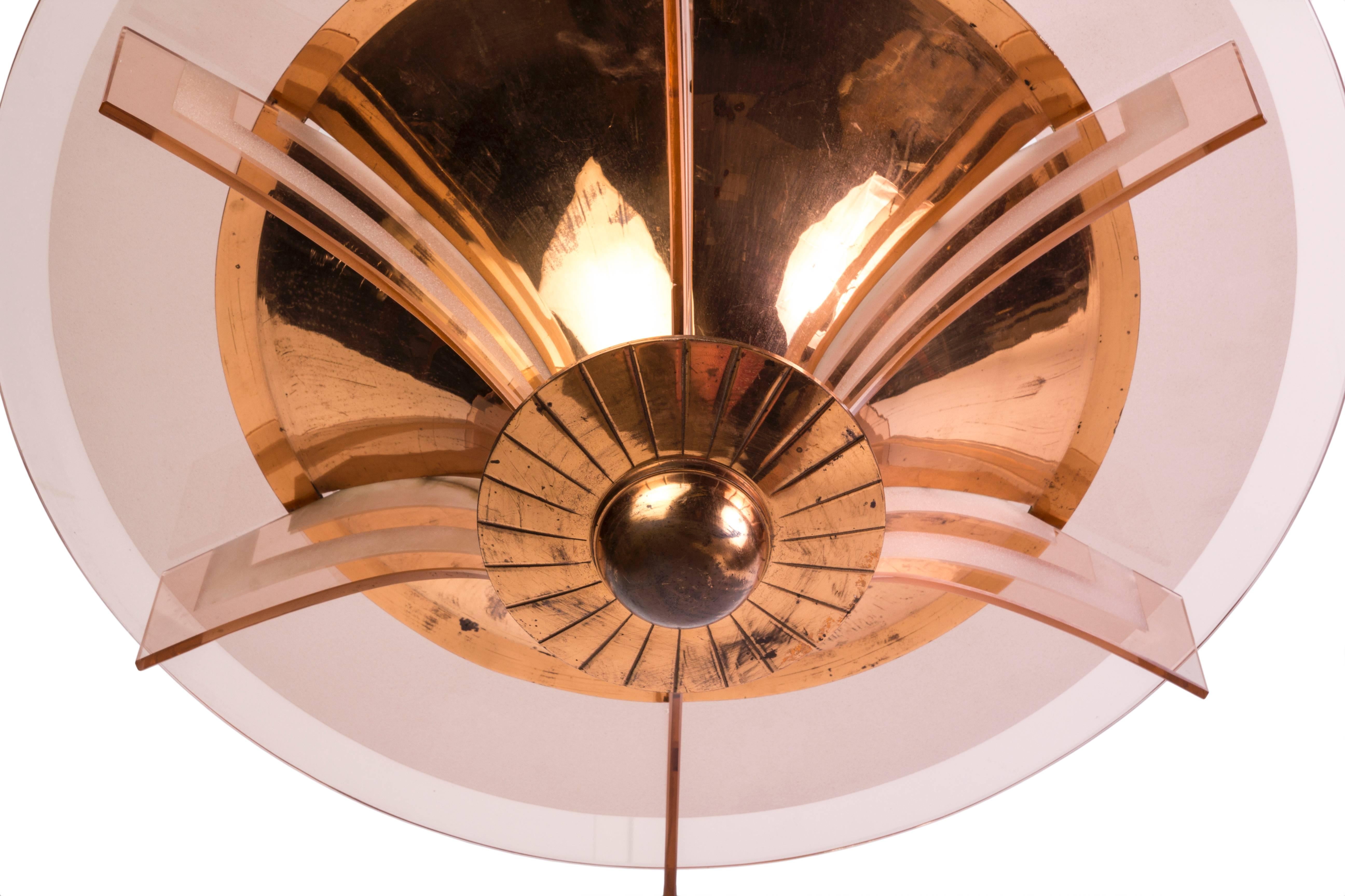 Stunning French Art Deco Chandelier by Petitot In Good Condition For Sale In Kingston, NY
