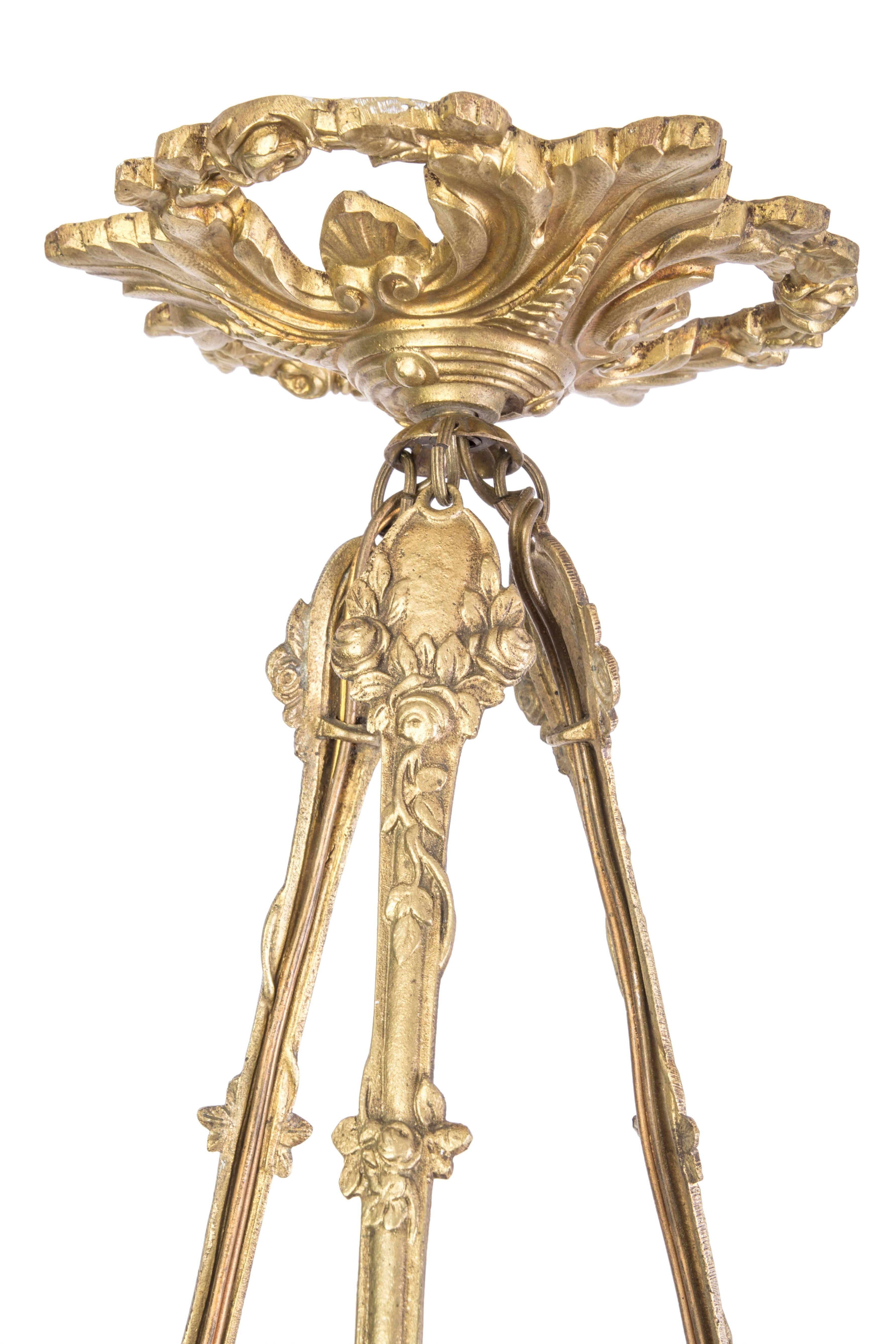 Bronze Exceptional 1920s French Art Deco Chandelier For Sale
