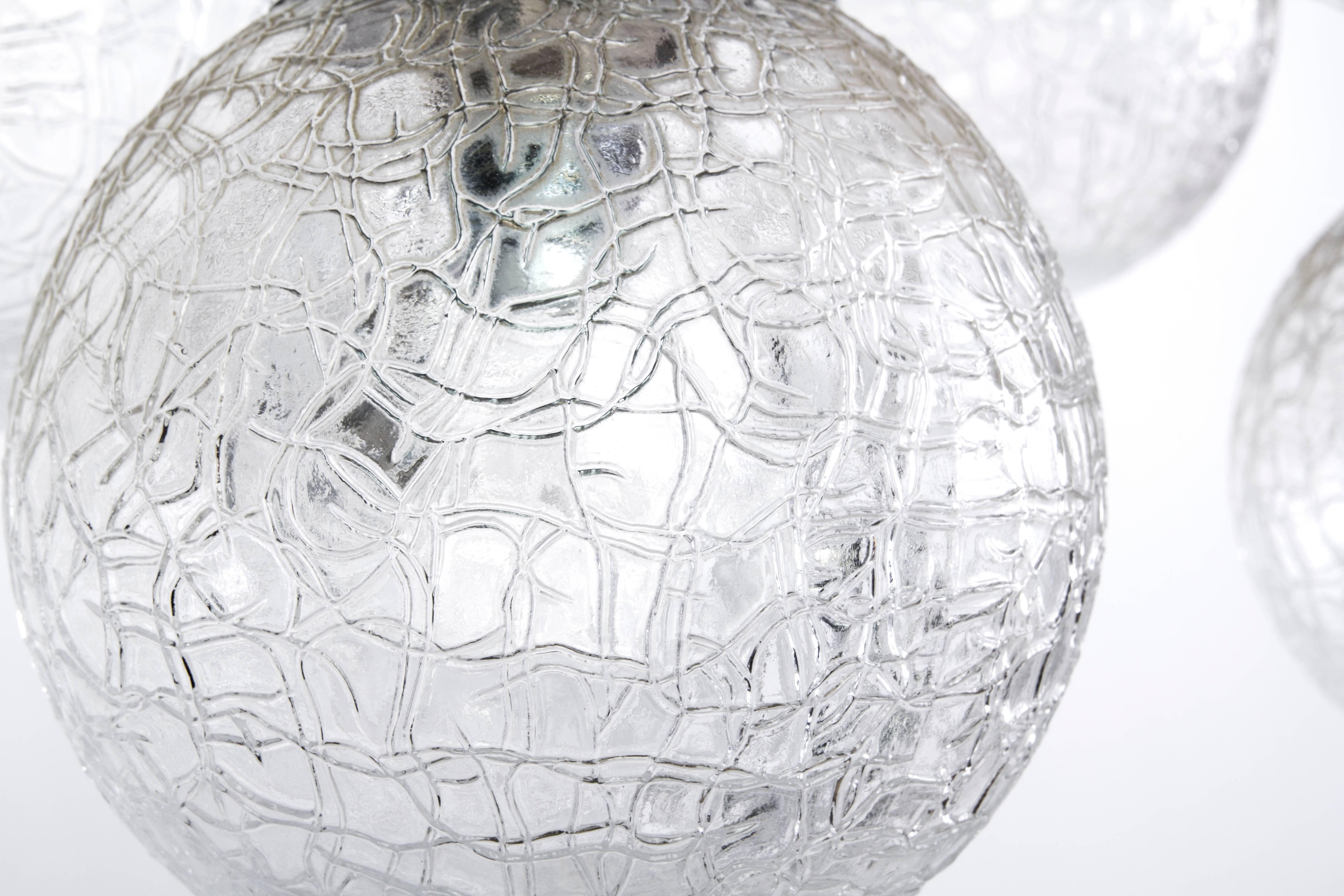 Mid-20th Century Stunning Mid-Century Modernist Glass Ball Chandelier by Doria For Sale