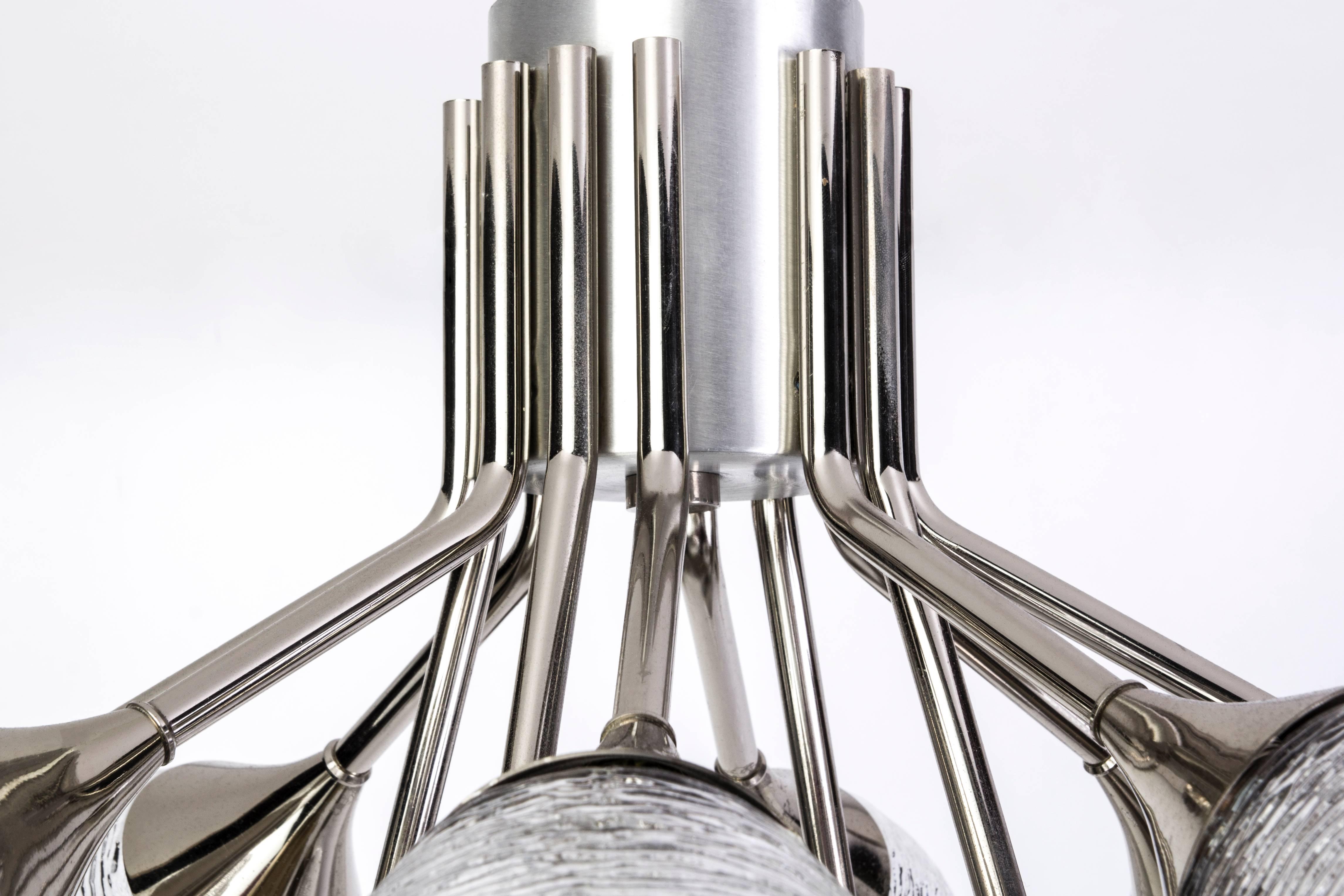 Mid-20th Century Luxe Mid-Century Modernist Sputnik Chandelier Attributed to Doria For Sale